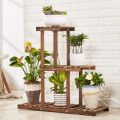 3 Layer Wooden Stepping Flower Display Stand, Garden Flower Staging Plant Stand Storage Rack 31.9x10.2x29.5in.