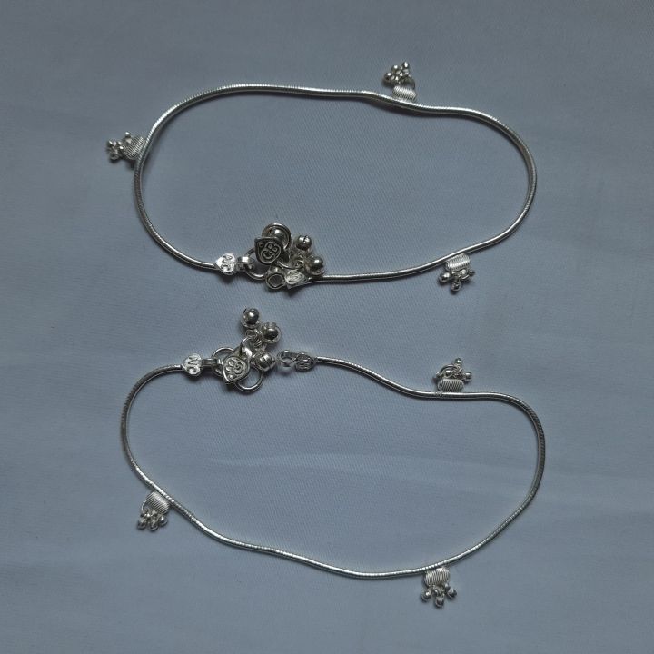 Silver Modern Simple Design Pauju / Anklet For Women 22.5 Gm - Sp Jewellers
