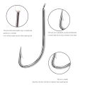 FISH KING 100PCS Saltwater Fishing Hook High Carbon Steel White Single Worm Hook Crank Barbed Fishhook for Bass Fishing Tackle. 