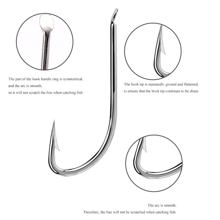 FISH%20KING%20100PCS%20Saltwater%20Fishing%20Hook%20High%20Carbon%20Steel%20White%20Single%20Worm%20Hook%20Crank%20Barbed%20Fishhook%20for%20Bass%20Fishing%20Tackle%20-%20Image%203
