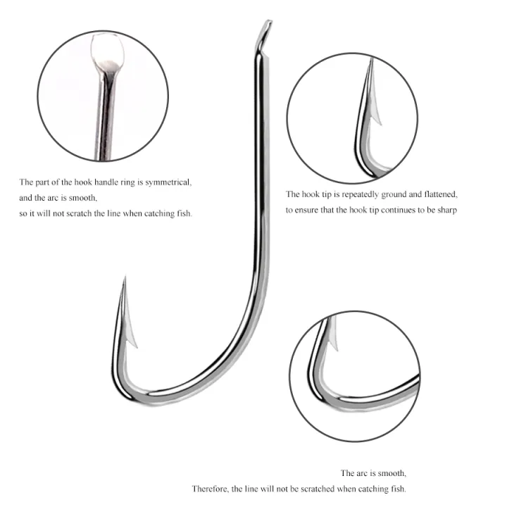 FISH%20KING%20100PCS%20Saltwater%20Fishing%20Hook%20High%20Carbon%20Steel%20White%20Single%20Worm%20Hook%20Crank%20Barbed%20Fishhook%20for%20Bass%20Fishing%20Tackle%20-%20Image%203