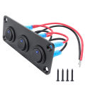 20A blue circular joystick switch panel with 3-pin aluminum waterproof 12V, suitable for cars, trucks, boats, RVs, yachts, etc. 