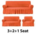 3+2+1 seater sofa cover turkey fabric orange  color. 