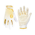 HANDLANDY Youth American Football Gloves, Sticky Wide Receiver Gloves for Kids, White and Gold Stretch Fit Rugby Gloves. 