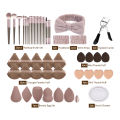 MAANGE 50pcs Makeup Kit 20pcs Professional Makeup Brush Set 25pcs Air Cushion Puffs Eyelashes Curled 4pcs Wash Accessories . 
