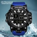 YIKAZE Men's Watch LED Digital Men Sport Watches Fitness Electronic Watch Multifunction Military Sports Watches Clock Kids Gifts. 