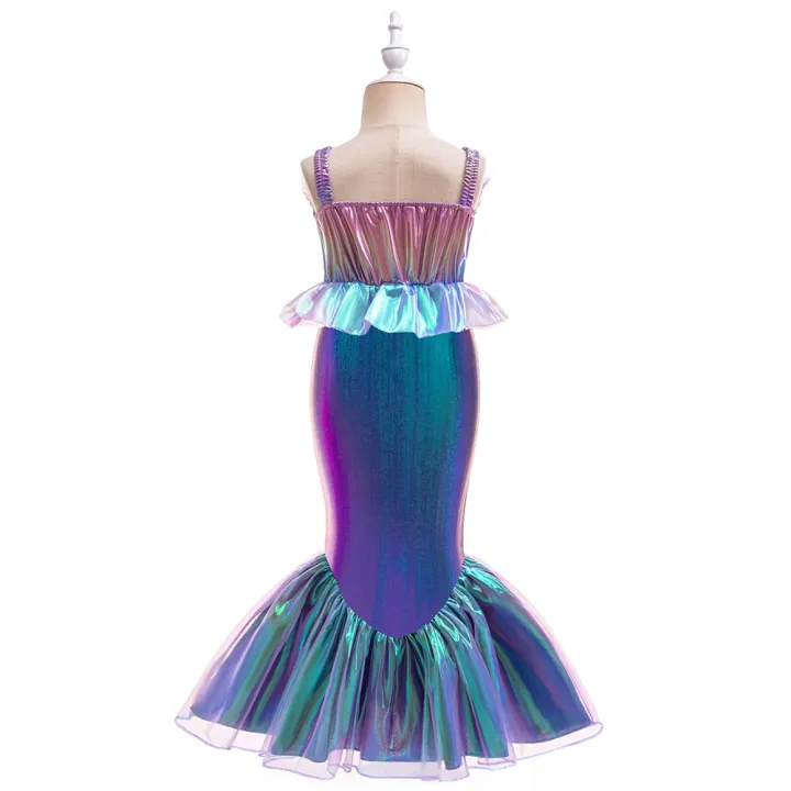 7pcs%20Girls%20Little%20Mermaid%20Cosplay%20Party%20Dress%20For%20Young%20Kids%20Beading%20Ariel%20Princess%20Gown%20Girl%20Fashion%20Evening%20Trumpet%20%20Costumes%20-%20Image%203
