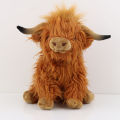 25cm Simulation Highland Cow Plush Animal Doll Soft Stuffed Highland Cow Plush Toy Kawaii Kids Baby Toy Home Room Decor.
