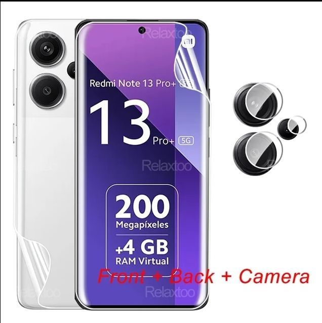 for Xiaomi Redmi Note 13 Pro Plus 5G 3in1 Combo Pack Screen+Back+Camera Protector Film