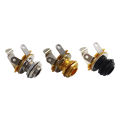 1/4' 6.35mm Guitar Mono Jack Socket, Replacement for ST/TL/LP/SG/Bass Style Electric Guitar, Golden/Chrome/Black. 