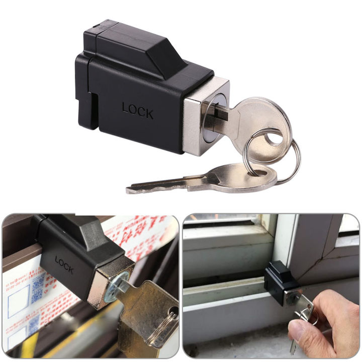Aluminum Alloy Window Locks with 2 Keys Window Restrictor Lock Durable Portable Practical Exquisite Convenient for Hospital Bank