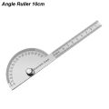 Angle Meter Measure Protractor Ruler Metal Finder 180 Degree Guage Goniometer Stainless Steel Woodworking Wood Measurement Tool. 