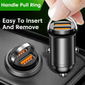 200W Dual USB Car Charger Pull Ring Fast Charging Car Phone Charger Adapter For Xiaomi Samsung Mini Car Charger. 