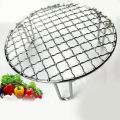 1pc Stainless Steel Round Grid Net Barbecue Net Baking Tray BBQ Grid With Leg With Foot Outdoor Camping Barbecue Stand Net. 