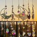 Crystal Sun Catcher Wind Chimes Wall Hanging Decor Prism Wind Bell Moon Catchers Rainbow Maker Bedroom Home Decoration Art Gift.