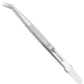 16CM Professional High Precision Stainless Steel Jewelry Tweezers Sandblasting DIY Diamond Gem Jewelry Jeweler's Slotted Buckle. 