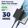 Original Samsung 25W UK Plug Super Fast Charger UK 3 Pin Usb Type C Cargador Cable For Galaxy Z Flip Fold 5 4 3 S24 S21 Note 20 10 Ultra A54 A70,50/A80/A80,A71,A72,A73,A51,A52,A53,A31,A32,A33,A04 ,A02s Samsung All Model Sported,. 