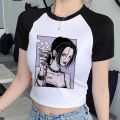 Nana Japanese Short Sleeves Anime Summer Crop Top T Shirt Casual Harajuku T Shirt Top Women Heart Graphic Tees Anime T-shirt. 