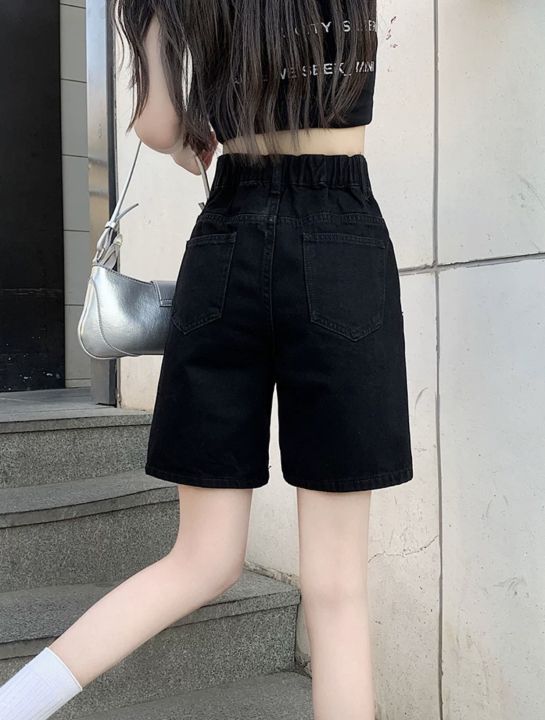 Women's%20Summer%20Denim%20Shorts%20High%20Waist%20Wide%20Leg%20Crop%20Flared%20Blue%20Jeans%20-%20Image%205