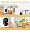 BEAR 2024 Baby Food Maker | One Step Baby Food Processor Steamer Puree Blender | Auto Cooking & Grinding | Baby Food Puree Maker with Self Cleans | Touch Screen Control, White. 