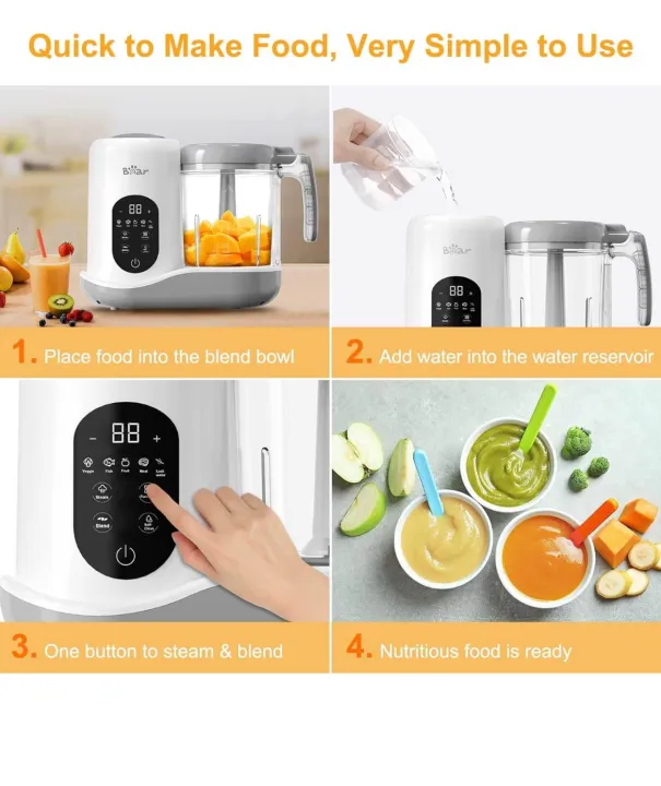 BEAR%202024%20Baby%20Food%20Maker%20%7C%20One%20Step%20Baby%20Food%20Processor%20Steamer%20Puree%20Blender%20%7C%20Auto%20Cooking%20&%20Grinding%20%7C%20Baby%20Food%20Puree%20Maker%20with%20Self%20Cleans%20%7C%20Touch%20Screen%20Control,%20White%20-%20Image%204