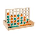 4 in a Row Wooden Board Game - 2-Player Travel-Friendly Strategy Game Classic Family Fun & Portable Foldable Set.