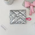 Silver Lingge Bow Pattern Coin Purses Small Canvas Coin Wallet Lady Girls Earphone Coin Key Money Storage Bag Zipper Pouch. 