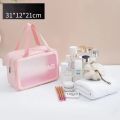 Pu Frosted Clear Makeup Box Waterproof Travel Toiletry Bag Large Capacity Portable Bath Storage Bag Children's Lunch Bag.