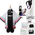 Anime Demon Slayer Kochou Shinobu Cosplay Costume Kimetsu No Yaiba Kochou Uniforms Wigs Hairs Halloween For Kids Adult Cos Party. 