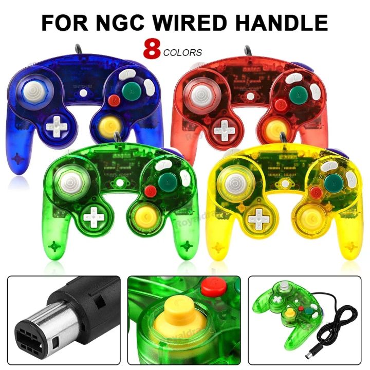 for GameCube NGC Retro Transparent Wired Gamepad Controller Classic Joystick Joypad Game Handle Accessories Dropshipping