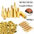 10-50pcs Hex Brass Standoff, PCB Motherboard Mount Spacer Assortment Kit, M2 M2.5 M3 M4 Male Female Threaded Pillar. 