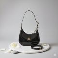 LuxeLure Glossy Crescent Bag – 2-in-1 Chic Carry by Miu Miu-Inspired Design.