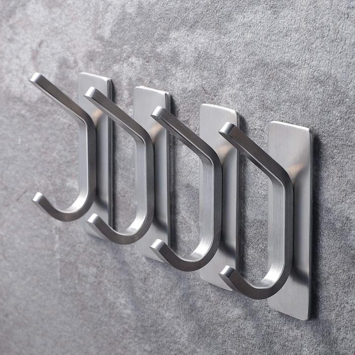 4pcs%20Towel%20Hooks%20Self%20Adhesive%20Bathroom%20Hooks%20304%20Stainless%20Steel%20Bathrobe%20Hooks%20%20Storage%20Hanger%20Strong%20Adhesion%20Stick%20Wall%20Hook%20-%20Image%204