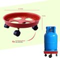Gas cylinder stand movable strong plastic base. 