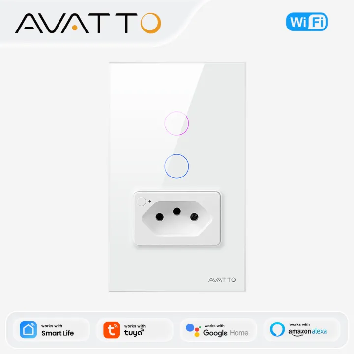 AVATTO%20Tuya%20WiFi/Zigbee%20Smart%20Light%20Switch%20with%20Socket,Brazil%20Stand%2016A%20Touch%20Button%20Wall%20Switch,Work%20for%20Alexa%20%20Home%20lightify%20-%20Image%202