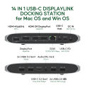 PULWTOP 14 IN 1 USB C Displaylink Docking Station with 2 HDMI4K@60Hz, 2 Display Port, PD, USB C Data, 4 USBA, Ethernet, Audio. 