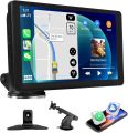 9 inch Portable Wireless Carplay Android Auto Screen for Car, Car Stereo Radio with HD Touch Screen, Car Play, Bluetooth, AUX, EQ, Siri, Voice Control, Multimedia Player. 