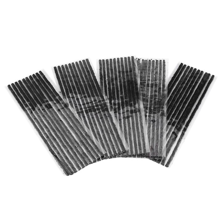 50Pcs Black Tubeless Tyre Tire Puncture Repair Seal Strips Car Motorcycle Performance Repair Tape Heat-resistant