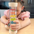 Wooden Rain Sound Tube Instrument,Rainmaker Rain Stick Musical Instrument,Hourglass Music Shaker Toy, Hearing Enlightenment Toy. 