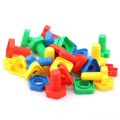 Kids Screwing Building Blocks Children Focus Screw Nut Shape Creative Mosaic Puzzle Toys for Children Plastic Educational Blocks. 