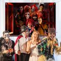 Halloween Horror Backdrop Banner Decorations, Fabric Scary Birthday Party Supplies Halloween Wall Window Poster Clings Covers De. 