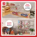Boxbox plastic stackable box smart storage box with multi-size stacking lock edge storage organizer model is suitable for many art toy models.. 