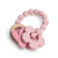 Silicone Teething Bracelet for Infants Wearable Teether Ring Bunny Flower Sensory Toy Food Grade BPA Free.