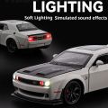1:32 Hellcat Tomahawk Model Toy Supercars Alloy Diecast Sound Light Doors Opened Pull Back Simulation Sports Car Toys for Kids. 