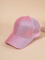 Fashionable Pink Nancy Cap For Girls,Shinny Glitter Caps,Fancy Design With Korean Fabric Stuff,Best Summer Article For Girls And Womens. 