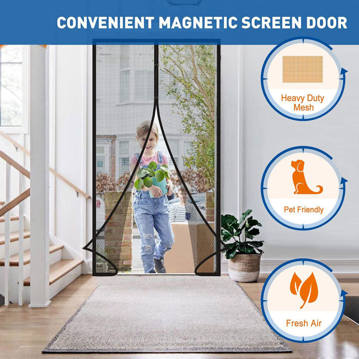 Summer Magnetic Screen Mosquito Net Door Anti Mosquito Insect Fly Bug for Kitchen Door Mosquito Net Self Sealing Hands Free Mesh