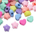 30pcs Acrylic Mixed Color Large Hole Beads Heart Star Shaped Spacer Beads for DIY Necklace Bracelet Jewelry Making Finding. 