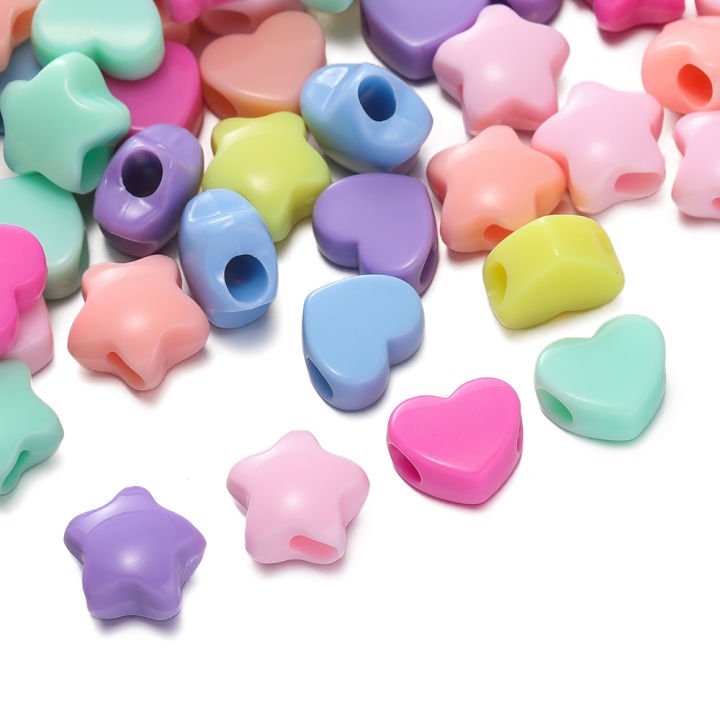 30pcs%20Acrylic%20Mixed%20Color%20Large%20Hole%20Beads%20Heart%20Star%20Shaped%20Spacer%20Beads%20for%20DIY%20Necklace%20Bracelet%20Jewelry%20Making%20Finding%20-%20Image%203