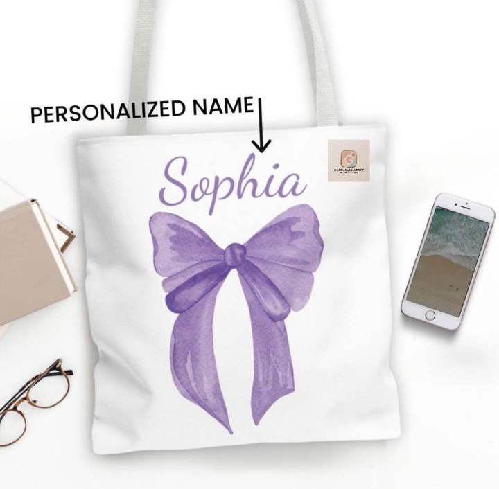Custom Hand-Painted Tote Bag with Name – Personalized Canvas Bag for You & Friends & Groups by manii_s_galleryy