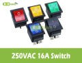 [Ready to Ship] Light Switch Ac 250V 16A Switch Button 4 Pin Dpst On/Off Illuminated. 